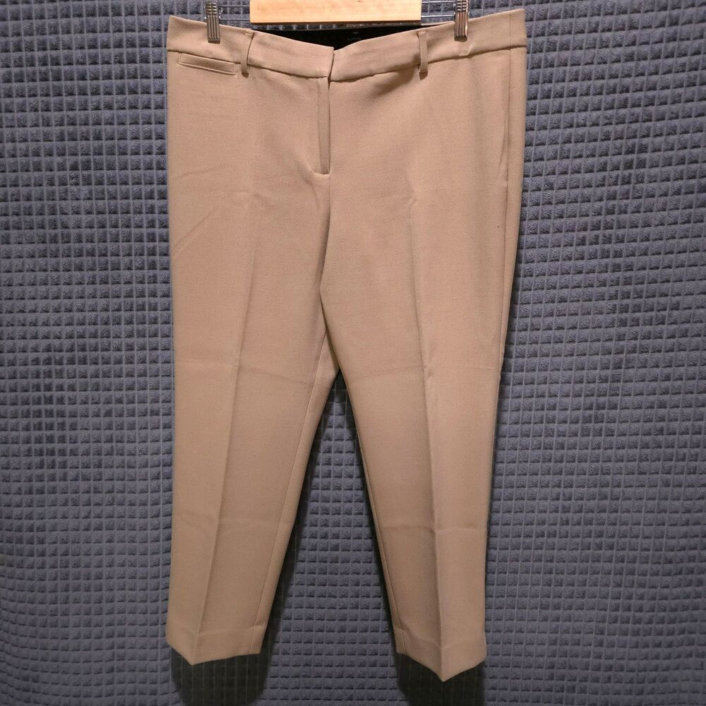Tan Khaki Ankle Pants Slacks 16P 38x27 Talbots Hampshire Boho Chic Office Corp